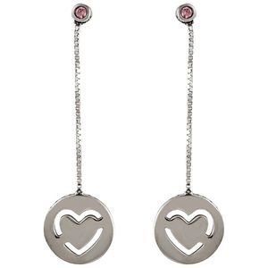 PANDORA Sterling Silver Pure Love Heart Dangle Earrings